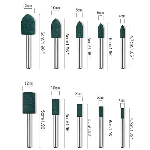 Miniatura 2 de Brocas de pulido de goma, punta de pulido, punta de pulido, broca de goma, taladro eléctrico, accesorios de herramienta giratoria, mandril de 0.118