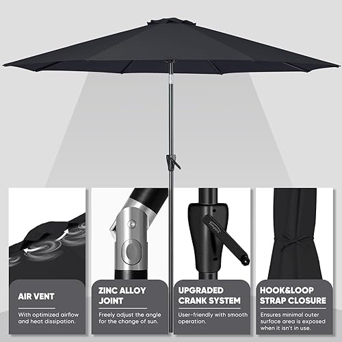 Miniatura 133 de Tempera Patio Market Outdoor Table Umbrella with Push Button Tilt and Crank,Large Sun Umbrella with Sturdy Pole&Fade resistant canopy,Easy to set