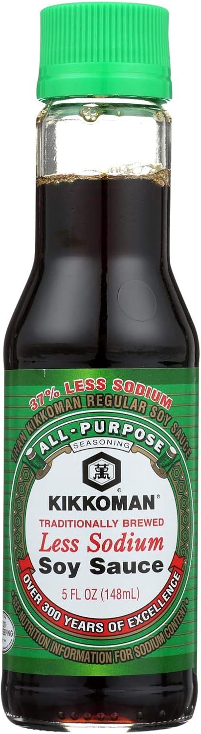 Kikkoman Less Sodium Soy Sauce, 5 Fluid Ounce - 12 per case.