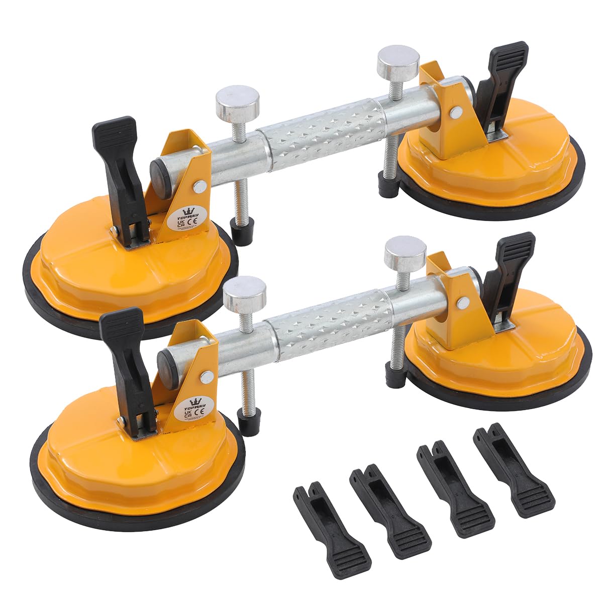 TOPWAY Paquete de 2 ventosas ajustables de 6 pulgadas para unir nivelación y alineación de azulejos de granito, mármol, cerámica, herramienta de instalación de encimera