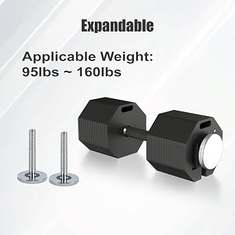 Compatible Weight Adjustment Longer Screws 2 Pieces Fit Square/Octagonal Adjustable Dumbbells, Kettlebell Handles Single Dumbbell up to160LBS