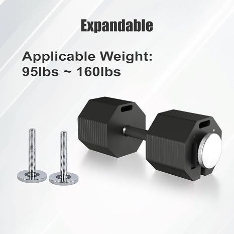 Compatible Weight Adjustment Longer Screws 2 Pieces Fit Square/Octagonal Adjustable Dumbbells, Kettlebell Handles Single Dumbbell up to160LBS