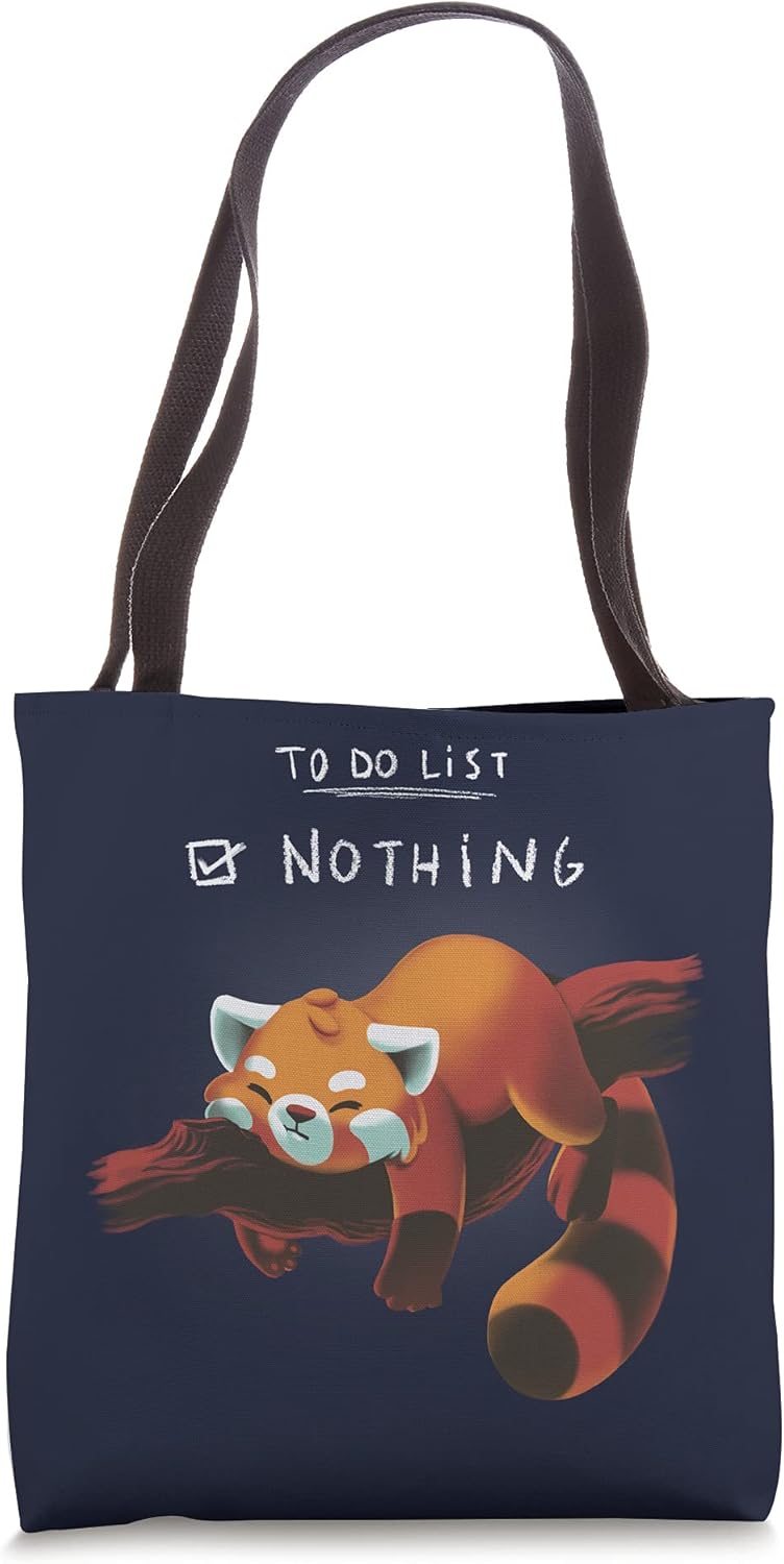 Cute Red Panda To Do List Tote Bag