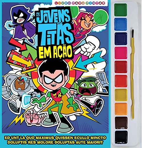 Jovens Titans Livro para pintar com aquarela: