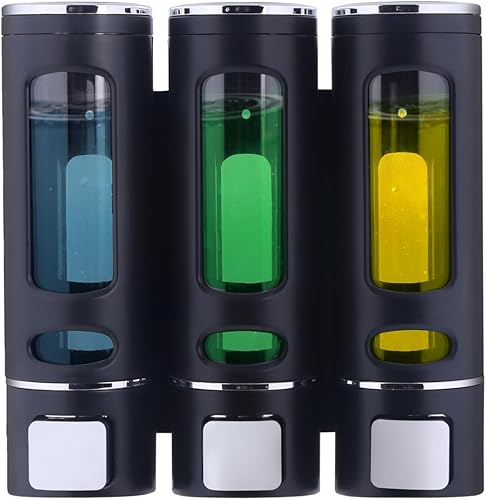 Dispensador de jabón de ducha 3 en 1, dispensador de champú y acondicionador, dispensadores de champú para ducha montado en la pared, separador de