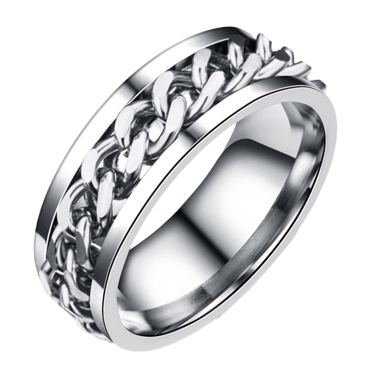 Jewellery Edelstahl einfach für Männer kreativer Mode Fingerstahl Farbgröße 8 ideal als Ring oder einzigartig mit Box Jewellery