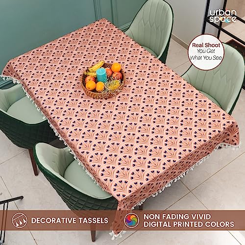 Image of Urban Space Sicilia Table Linen Collection - Premium Water & Stain Resistant Dining Table Cover for 6 Seater, Anti Skid Table Cloth for Center Table, 1 Piece (Chocolate Bouquet, 52 inchx 92 inch)