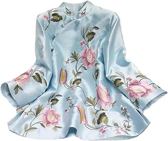 Suit Shirt National Style Traditional Elegant Women Chinese Blouse Plus Size Loose Female Hanfu Tops