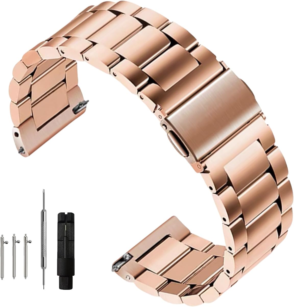 Correa de reloj de acero inoxidable de liberación rápida Correa de reloj de metal cepillado mate 14 mm 16 mm 18 mm 20 mm 22 mm 24 mm Correa universal de repuesto para reloj inteligente de metal de acero inoxidable sólido para hombres y mujeres
