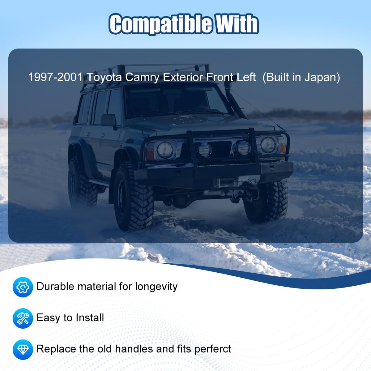 NPAUTO Front Left Driver Side Exterior Outside Door Handle Replacement for Toyota Camry 1997 1998 1999 2000 2001, Gold 79426
