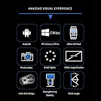 Vista 9 de Microscopio digital, cámara plegable de microscopios de bolsillo de mano, microscopio USB de aumento 50X a 1000X para iOS