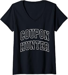 Womens Coupon Hunter Varsity College University School Campus V-Neck T-Shirt