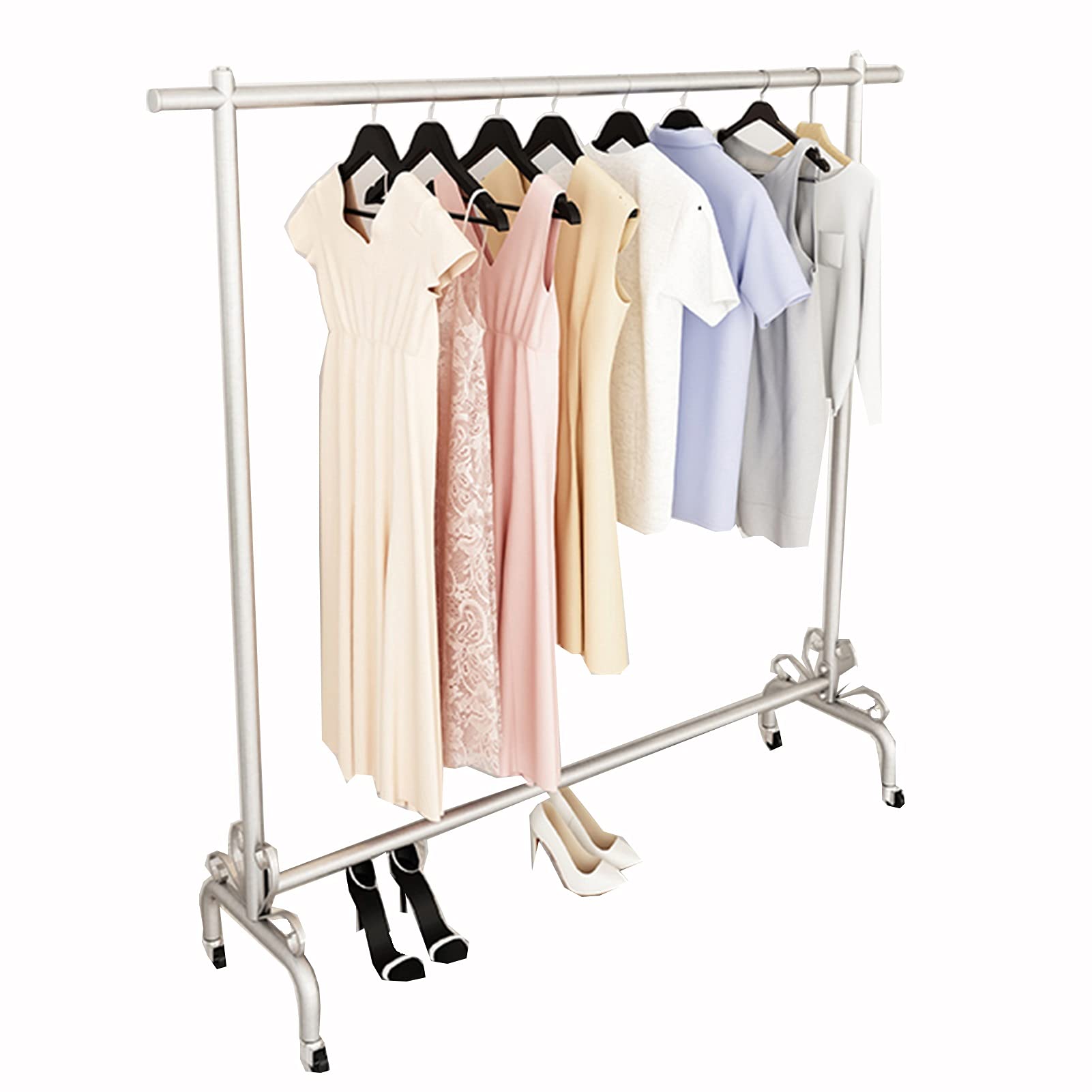 Porte-manteaux en métal autoportant pour usage commercial et domestique 155cm