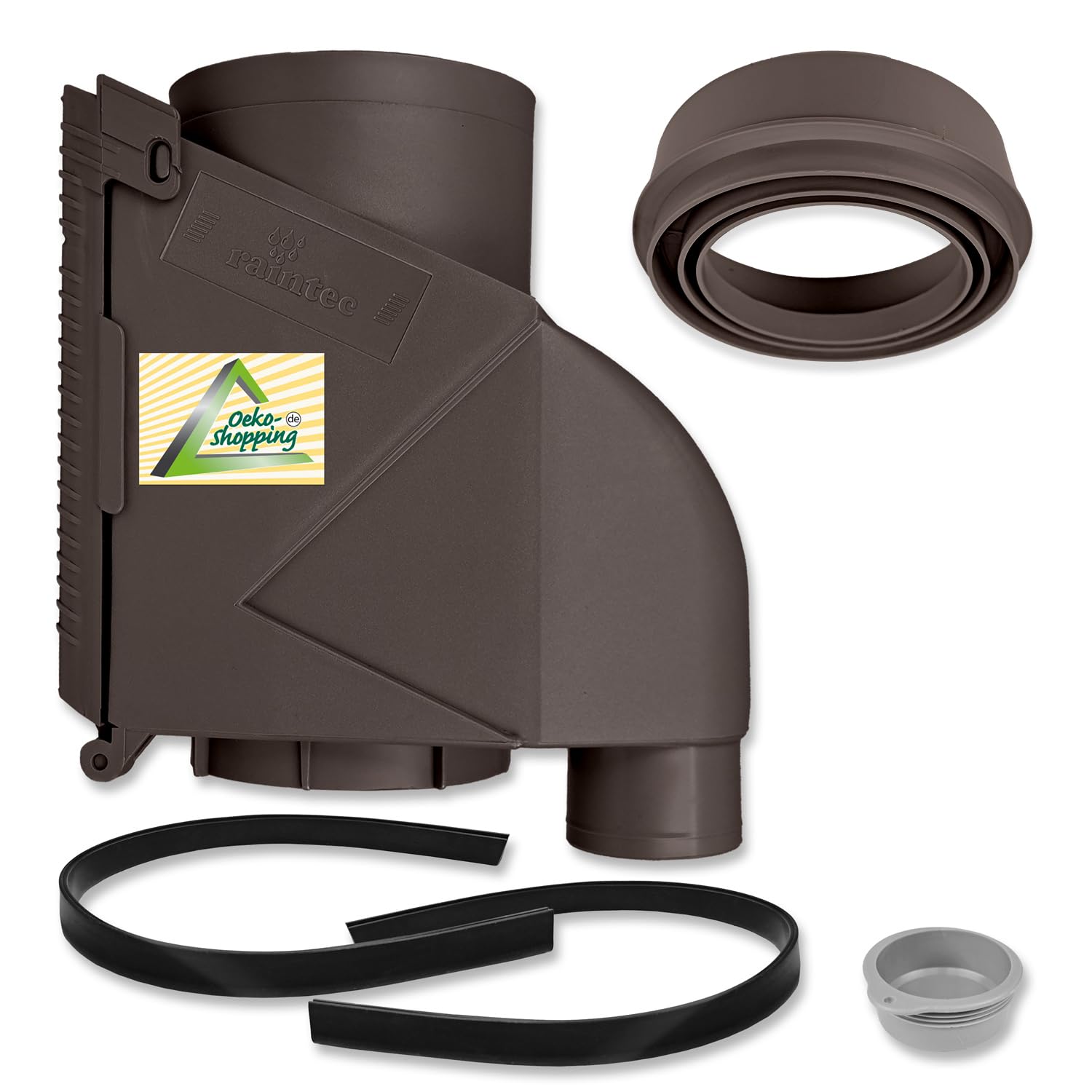 Filtro de Tubo de Bajada, Filtro de bajante colector de Lluvia T50 marrón/Gris: el Filtro de Agua de Lluvia para barriles de Lluvia con una eficiencia de hasta el 95% con Accesorios
