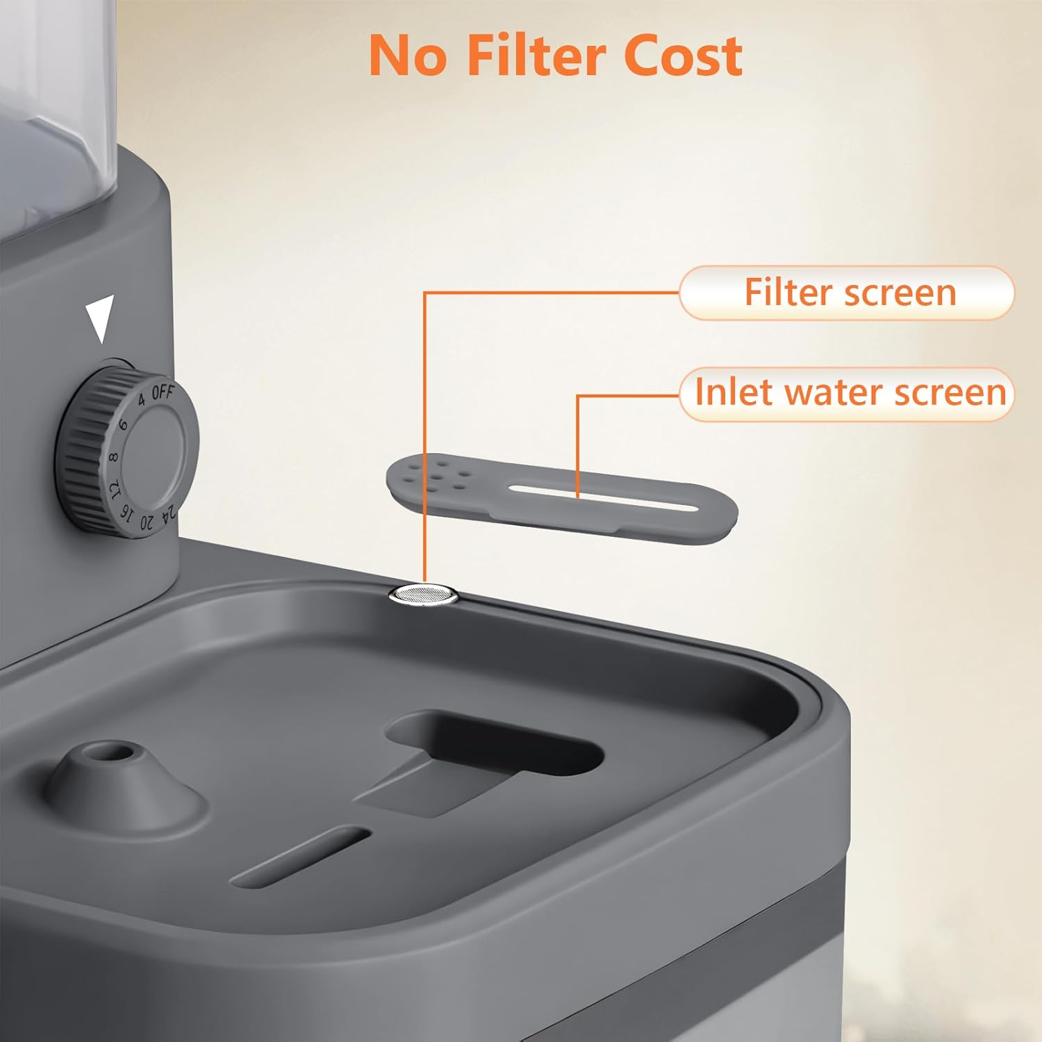 GJEASE Smart Cat Water Fountain No Filter,Cat Drinking Water Fountain Bowl,Battery Operated Filterless Pet Water Fountain