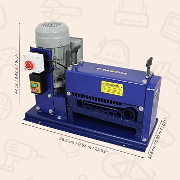 Wire Stripper Electric Automatic 1.5–38mm Stripping Cable Powered Portable Scrap Strip Copper Recycling Machine 380W 30M/min with Blades Bundle