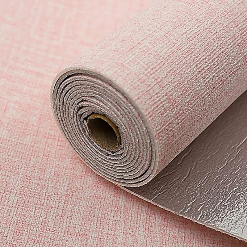 Image of 3D Foam Wallpaper for Walls Roll Sticker I Linen Wallpaper for Walls Textured Full Wall, Furniture (3 Pcs) Fabric, Waterproof, Large (Light Pink; 3 Pieces of 3 Meter x 0.7 Meter Each)