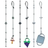 Slotic 6-Pack Baby Toy Straps, Silicone High Chair & Stroller Straps, Toddler Bottle & Car Seat Accessories, Baby Travel Essentials with Pacifier Clips