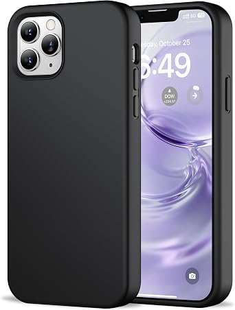 HOOMIL Case for iPhone 12 Pro Max 6.7-Inch, Silky-Soft Touch Silicone, Drop Protection, Anti-Scratch, Shockproof Phone Cover Soft Microfiber Lining - Black