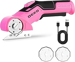 DEKOPRO Rechargeable Electric Box Cutter with 2 Blades, High-Precision Cardboard Cutter with Safety Lock for Carpets, Plastic, Sheet-Aluminum, Cardboard with Type-C Charging, LED