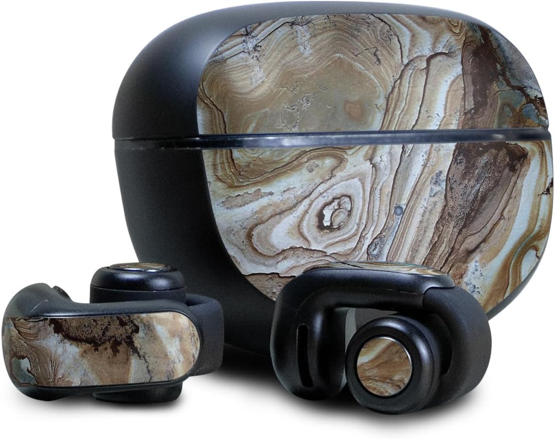 Skin Compatible with Bose Ultra Open Earbuds - Brown Marble - Premium 3M Vinyl Protective Wrap Decal Cover - Easy to Apply | Crafted in The USA by MightySkins
