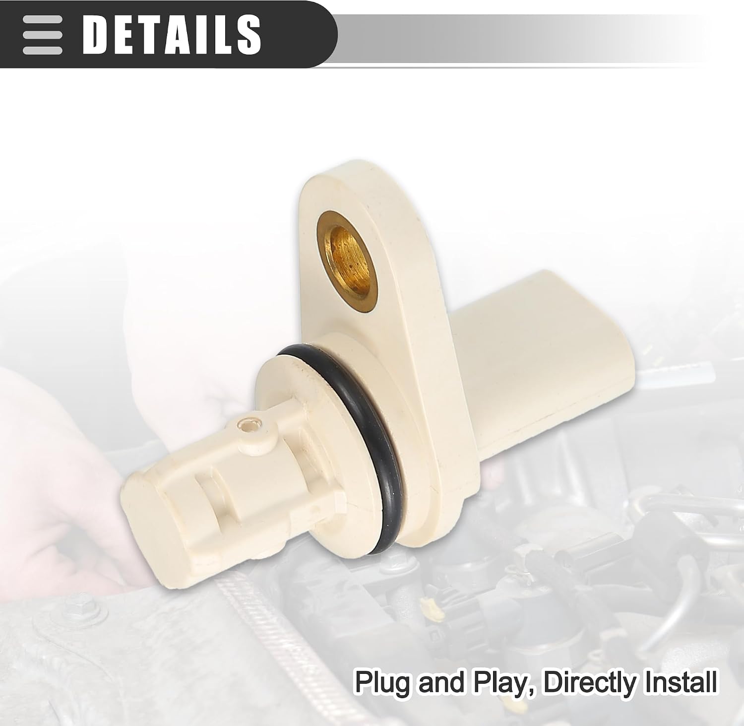 Motoforti Camshaft Position Sensor, for Buick Encore 2013-2021, ABS, No.55566932, White, 2 Pcs