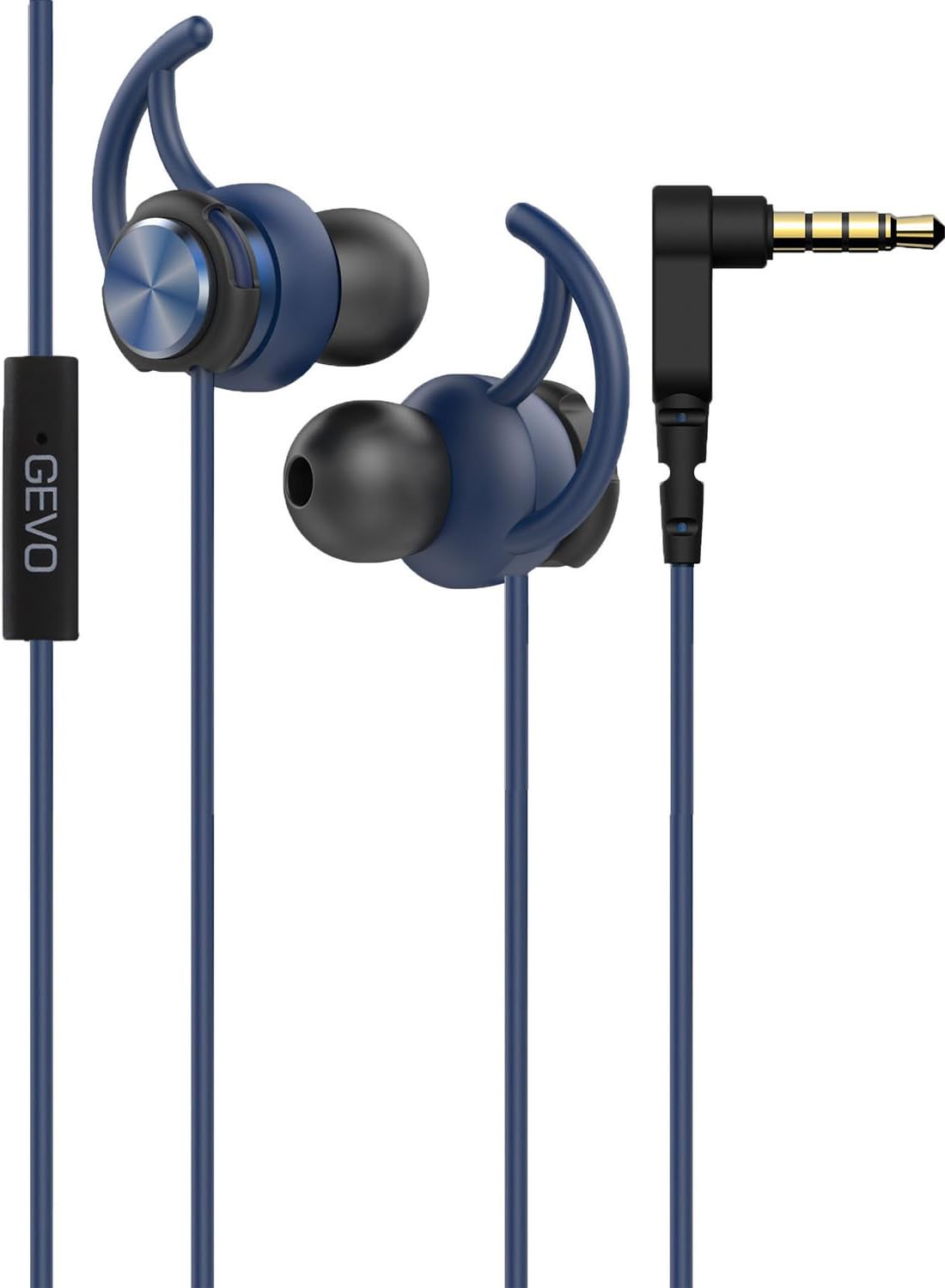GEVO GV2 In Ear Headphones With Microphone,High Definition,Fitness,Comfortable,HEAVY DEEP BASS,Sports earbuds for for iPhone, iPod, iPad, MP3 Players, Samsung Galaxy, Nokia, HTC, Nexus, BlackBerry etc.(Blue)