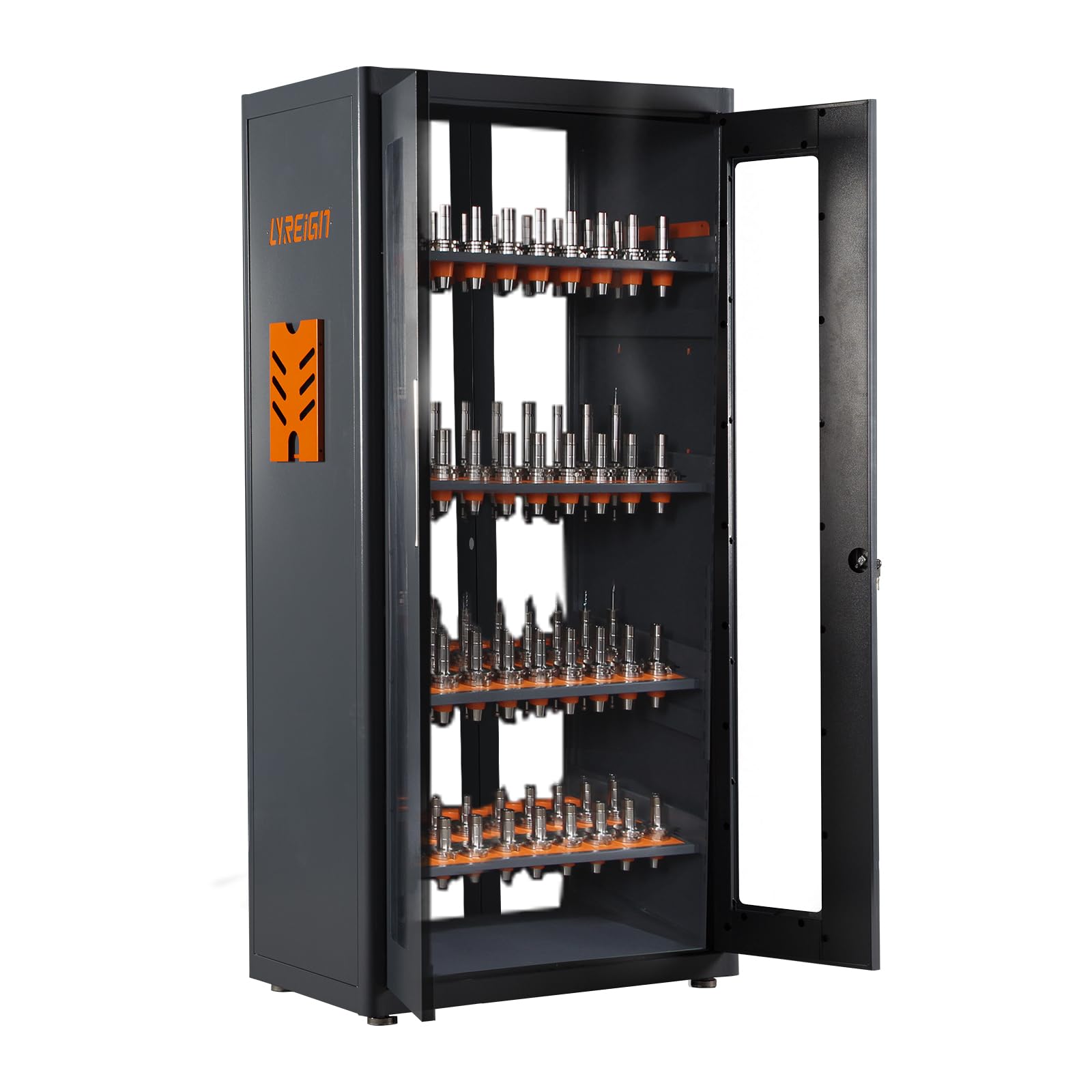 LYREIGN CNC Tool Storage Cabinets, Large Capacity CNC Tool Holder Keeper with Lock, Suitable for Various Types of CNC Tool Holder Station for Warehouse Workshop