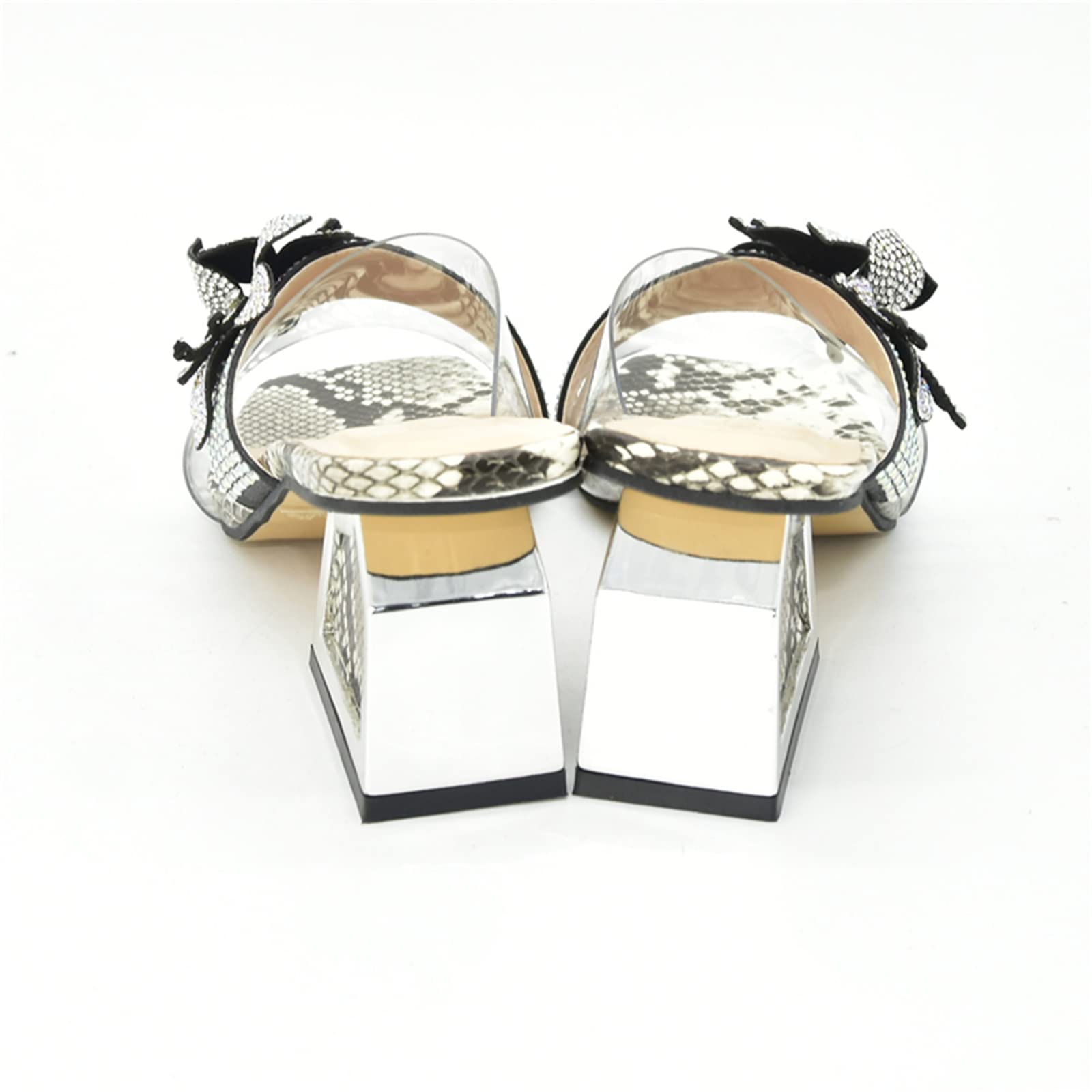 MOGSA Pantuflas de verano para mujer, talla grande, zapatos de boda, zapatos de vestir para fiesta, sandalias de tacón alto