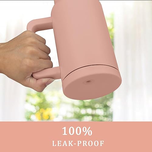 Miniatura 4 de Vaso de 40 onzas con asa y tapa con pajilla, vaso aislado reutilizable, botella de agua de acero inoxidable, taza de viaje, apto para tazas, regalos