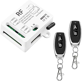 433MHz RF Funk Fernbedienung Schalter Mit 2 Sendern AC 220V 230V 240V 10A 2 Kanal Relaisempfanger Fur Elektrischen Vorhang Garagentor Motor Licht Rollläden