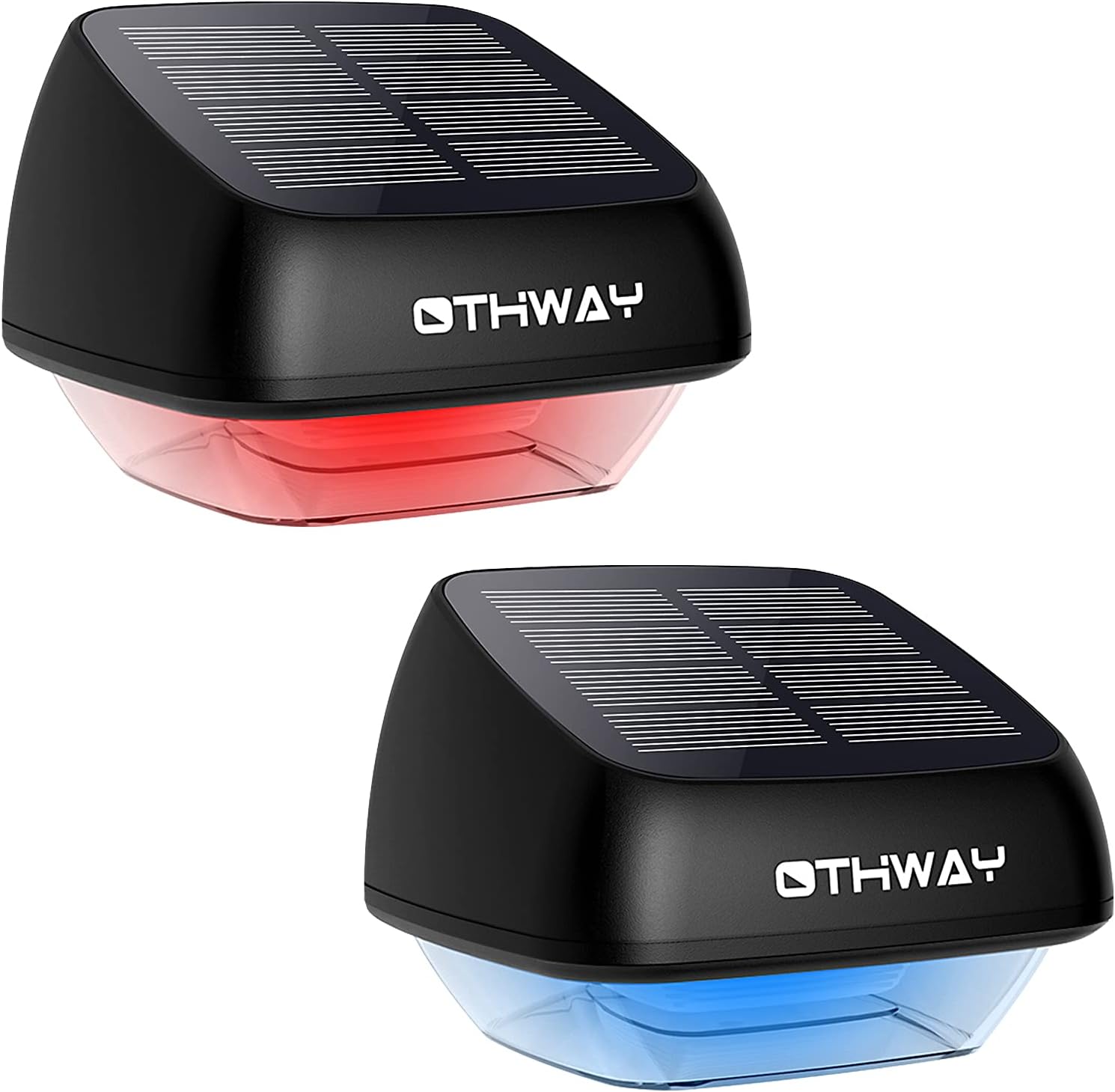 Solar Fence Post Lights OTHWAY 2 Pack Outdoor Waterproof RGB Colourful Decorative Fence Post Solar Lights Lights Easy Installation Dark Sensing