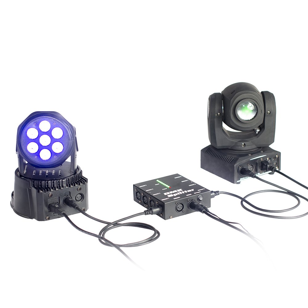 Lixada DMX512 óptico Splitter Actúa como DMX512 Distribución para iluminación de escenarios, 8 Canales Salidas Independientes, Aviones tamaño: 12.8 * 4.3 * 17.2 cm.'