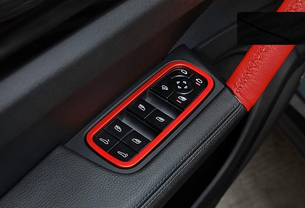 New Protective Window Control Covers Compatible with Porsche Cayenne 2018-2020 (B-Style, Carbon Look)