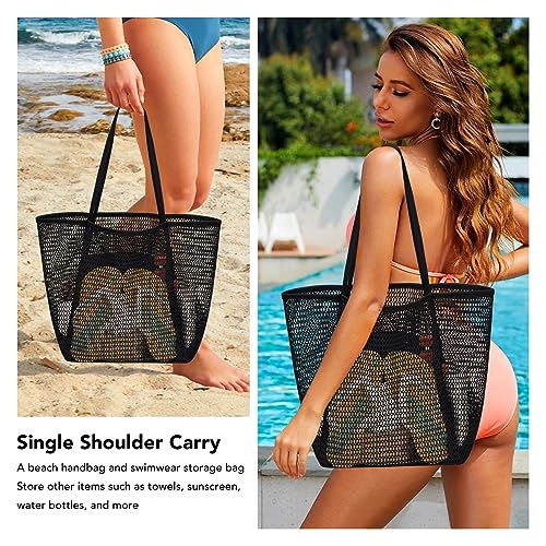 Bolsa de Compras Bolsa de Praia Estilosa de Malha Respirável de Grande Capacidade Secagem Rápida Bol