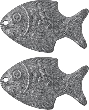 2 Pcs Iron Fish for Iron Deficiency Cast, Iron Fish for Cooking with Four-Leaf Clover Pattern, Reusable Kitchen Tool & Figurine Decorative, Family and Friends Gifts, for Soup Tea and Curry Wate