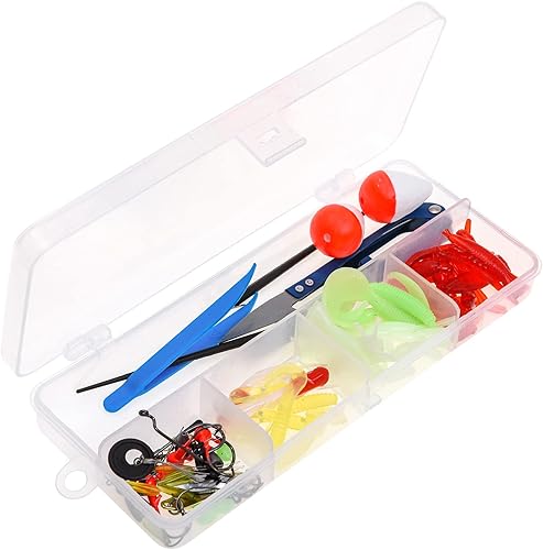 Miniatura 8 de Lixada Carrete de caña de pescar en hielo Combo Kits completos con pala de desnatador de hielo y bolsa de transporte, anzuelos, accesorios giratorios