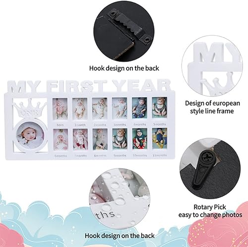 Miniatura 3 de My First Year - Marco de recuerdo para recién nacido, marco de fotos de hitos de 12 meses, accesorio para el día de la madre, decoración de