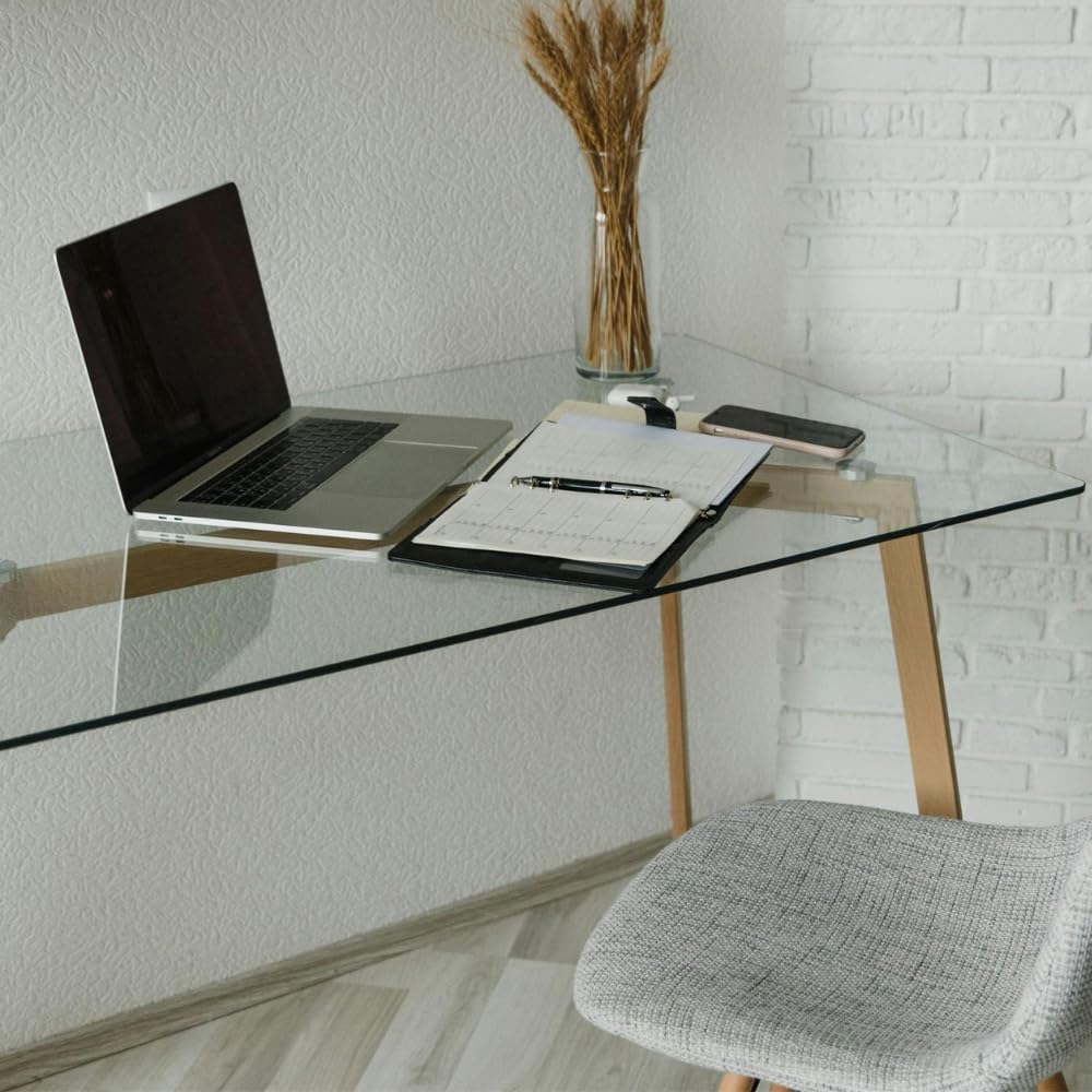 Rectangle Glass Table Top 20"x24" – 1/2" Thick Tempered with Flat Polished Edges for Small Office Furniture, Coffee Tables, Desks, Dining Tables