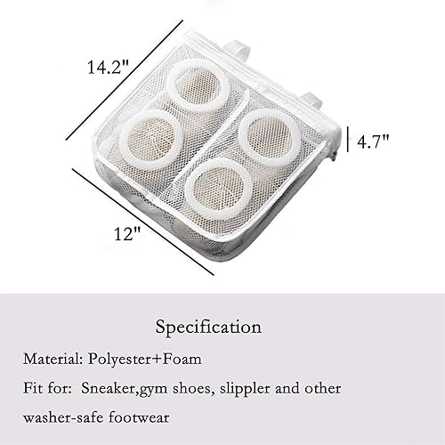 Miniatura 7 de 2 bolsas de lavado de zapatos de malla para lavandería, bolsas de malla para zapatos de gimnasio, zapatillas y otros zapatos seguros para lavadoras