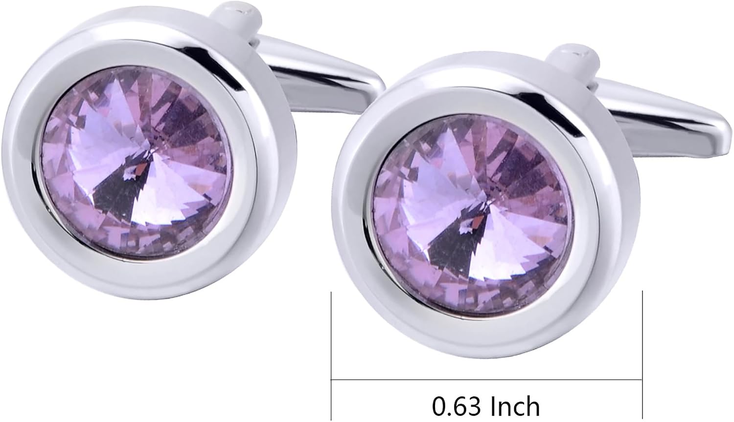 Round Diamond Cutting Crystal Men Cufflinks In Gift Box for Shirt
