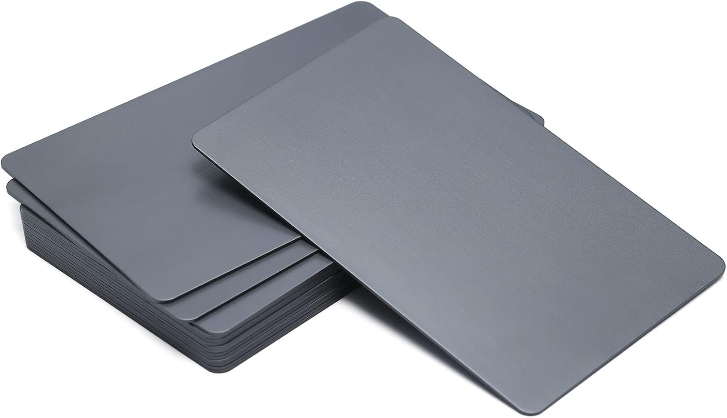 Thick Aluminum Metal Business Cards Anodized Aluminum 86 X 54 X 0.8mm 15 pcs (Gray)