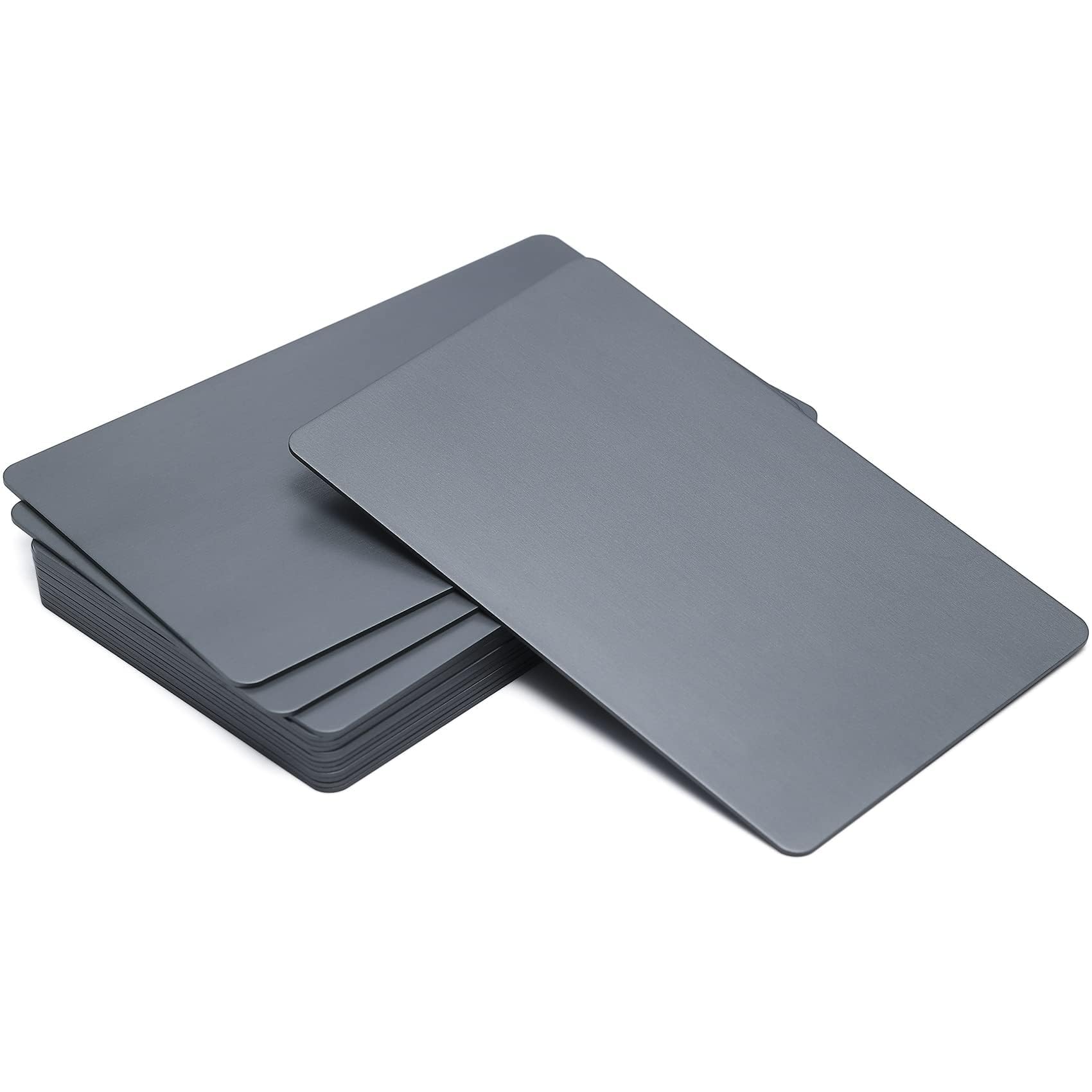 Thick Aluminum Metal Business Cards Anodized Aluminum 86 X 54 X 0.8mm 15 pcs (Gray)