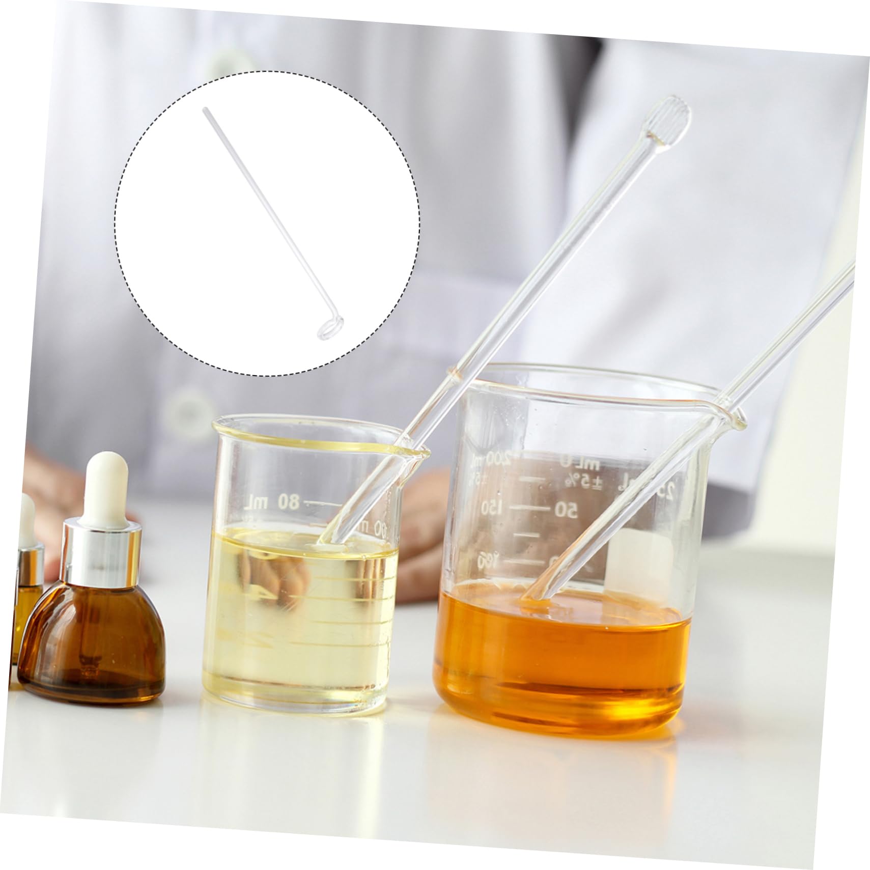 5pcs Glass Rod Experimental Stirring Bar Stir Rod Chemistry Laboratory Stirring Rod Labs Drainage Bar Labs Glass Stirring Rod Experimental Glass Mixer Transparent re-usable NAMOARLY