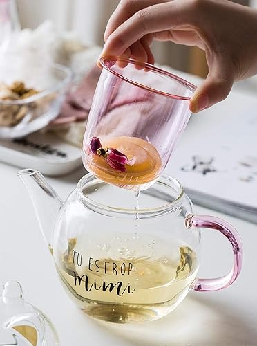 Miniatura 5 de IwaiLoft Tetera de cristal CAT, tetera segura para estufa, tetera de hojas florecientes y sueltas iw-gtcat-600 (gato)