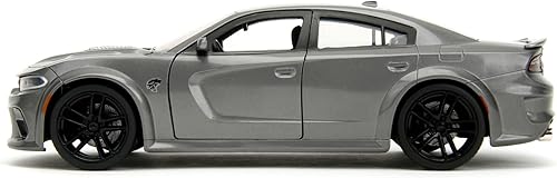 Miniatura 4 de Jada Toys - Dodge Charger rápido y furioso (1:24, gris) - Modelo de Fast & Furious 10, 2021 SRT Hellcat Die Cast con piezas de apertura, 7.5 in, a