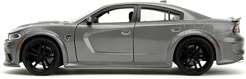 Jada Toys - Fast and Furious Dodge Charger (1:24, Grey) - Model From Fast & Furious 10, 2021 SRT Hellcat Die Cast With Opening Parts, 19 cm, Ages 8+