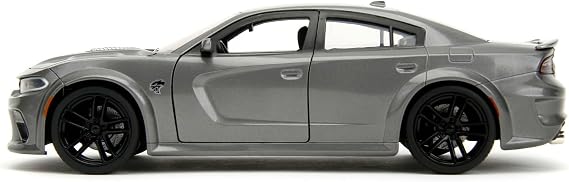 Jada Toys - Fast and Furious Dodge Charger (1:24, Grey) - Model From Fast & Furious 10, 2021 SRT Hellcat Die Cast With Opening Parts, 19 cm, Ages 8+