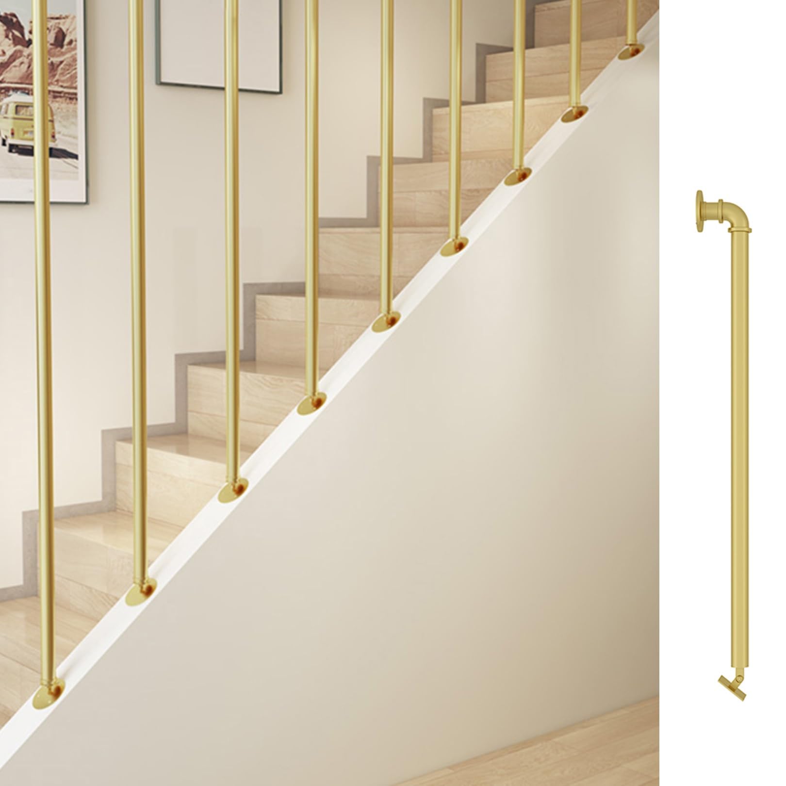 Balaustres de escalera modernos de 20-170 cm con base ajustable de 180°