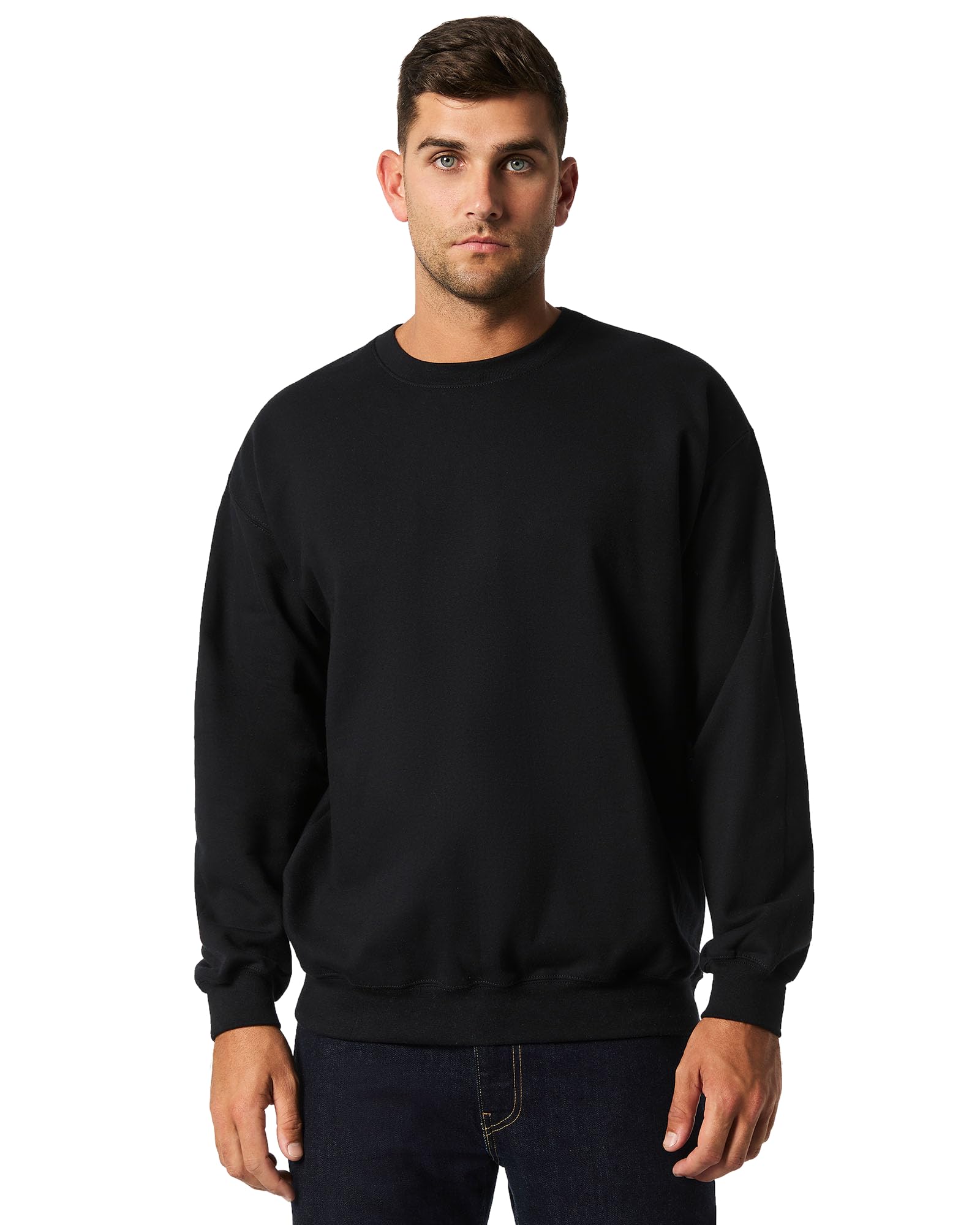 Gildan Mens Softstyle Crewneck Sweatshirt, M, Black